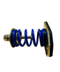 Straight Up Heavy Duty Open Spring Vibration Isolator With Six Millimeter Ribbed Rubber Pad Two Twenty Pound Load Rating One Inch Travel showing blue coil and metal base.