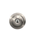 Plymouth Door Knob With Keyed Entry Lock In Satin Nickel Now No Fuss Install With Aligning Screws And Two Keys For Safe Secure Home Entry