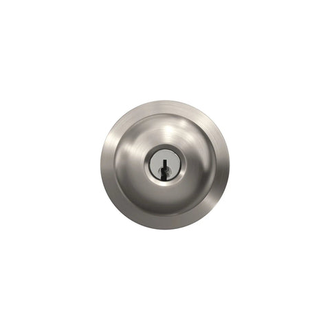Plymouth Door Knob With Keyed Entry Lock In Satin Nickel Now No Fuss Install With Aligning Screws And Two Keys For Safe Secure Home Entry