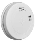 Side view of battery powered photoelectric smoke and carbon monoxide detector with voice and location alerts slim combo alarm