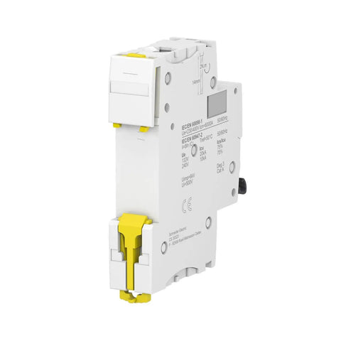 Heavy Duty One Pole Miniature Circuit Breaker Featuring 40A C Curve Protection for electrical panel upgrades in white finish.
