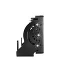 Matte Black Wide Beam Led Industrial Flood Light featuring fully adjustable 360 degree mount side view with robust design.