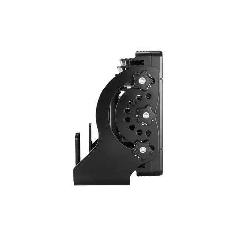 Matte Black Wide Beam Led Industrial Flood Light featuring fully adjustable 360 degree mount side view with robust design.