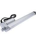Heavy Duty Electric Linear Actuator 12V 24V DC Motor with smooth silver finish and power cord for smart home projects.