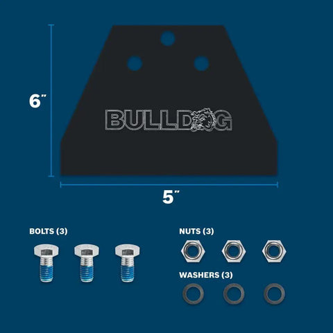 5 Inch Wide Floor Scraper Replacement Kit For SDS Plus Bulldog Tools with bolts, nuts, washers for secure attachment.
