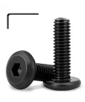 Flat Head M5 X 20mm Hex Socket Cap Screws Bolts Kit 25 Pack Black Oxide 304 Stainless Steel with Hex Key, front view