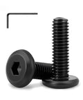 M4 X 8mm Metric Flat Head Hex Socket Cap Screws 50 Pack With Allen Wrench Black Oxide 304 Stainless Steel close-up view