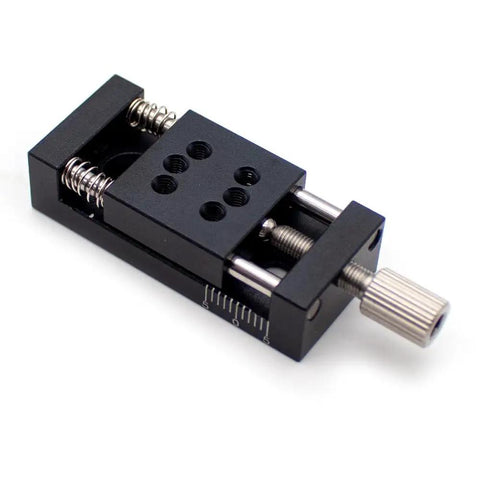 Close-up of X Axis Linear Stage 10mm Stroke Fine Tuning Precision Micro Sliding Table for Lab Experiments Pro Grade Aluminum Frame
