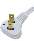 SlimLine 3 Ft Indoor Extension Cord With Right Angled Plug, 16/3 3 Polarized Outlets, PVC Jacket, Space Saving White Cord
