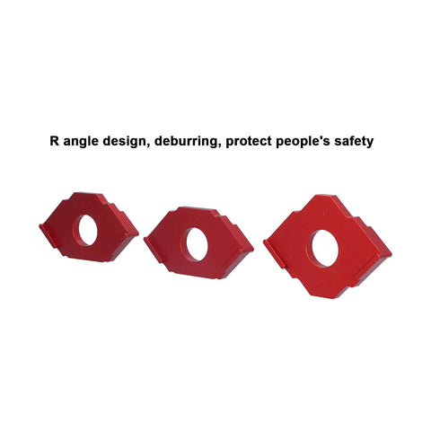 Heavy Duty Aluminum Alloy Radius Jig Router Templates 3 Piece Pack with T10 T15 T20 T25 T30 T35 Guides, red deburring tools.