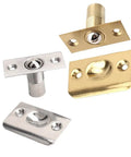 Heavy Duty Adjustable Roller Ball Door Catch Latch Lock In Solid Stainless Steel With Brass Finish For Home Office Hotel Safe Internal Room Gate Spring Loaded Easy Install - close-up of metal parts