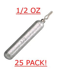 Drop Shot Weights One Half Ounce Pencil Sinkers With V Shaped Eyelet For Quick Rig Swaps Bass Fishing Tackle, showing single weight