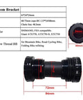 Diagram of bottom bracket dimensions for Hollow Integrated 170mm 104 BCD Mountain Bike Crankset with compatibility details.