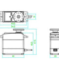 Diagram of Two Pack High Torque Servo Motors With Metal Gears 12kgcm At 6V And 13kgcm At 7.2V Stall Torque 180 Degree Control for RC
