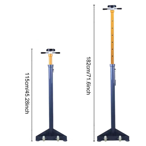Heavy Duty Under Hoist Jack Stand Adjustable Foldable Engine Support For Big Rigs And Trucks shown at 45 and 71 inches height.