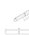 Two Pack Lift Off Stainless Steel Bullet Door Hinges Weld On 20x180mm Built To Last Heavy Duty 180 Degree Swing 14mm Pins Rustproof 304 ANSI Grade For Exterior Or Interior Doors technical drawing