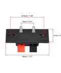 2 Way Spring Speaker Terminal Clip Push Release Connector for Speaker Wire, 10 Piece Pack, dimensions labeled in millimeters