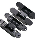 5.5 Inch Hidden Door Hinges For Secret Doors 180 Degree Heavy Duty Invisible Hinges Silent 3D Adjustable Concealed Hinges Black Set Of 2
