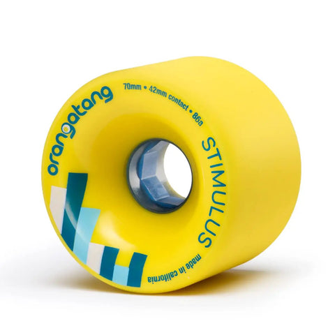 Stimulus 70mm 86A Freeride Longboard Wheels Yellow Set of 4 Built for Sick Freestyle Tricks Dancing and Cruising on Any Terrain