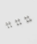 Sterling Silver Ball Screw Back Earrings for Women, Hypoallergenic 925 Studs With Safety Screw Back Posts, Nickel Free and Gentle on Sensitive Ears, Lightweight Dainty Jewelry for Everyday Wear. Three pairs of silver ball stud earrings with screw back posts