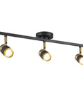 Three Light Black Track Lighting With Rotatable Heads GU10 Ceiling Spotlights For Living Room Hallway Studio Adjustable Indoor LED Spotlight Fixtures Now