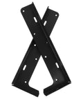 Beefy Hidden Floating Shelf Brackets Two Pack Black Steel Heavy Duty Wall Mounted Shelf Supports stacked crosswise