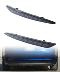 Slick Sequential Rear Bumper Lights For Tesla Model 3 showing dark smoke lens design, mounted at rear for sleek look.