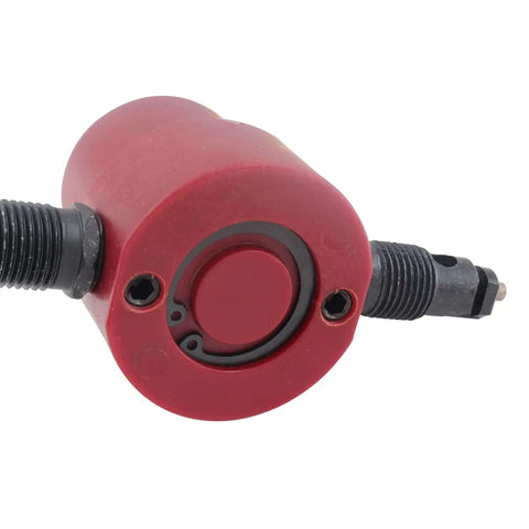 Double Head Sheet Metal Nibbler Cutter Drill Attachment for Iron, Stainless Steel, Aluminum, Plastic, and Plywood, close-up view.