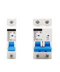 Beefy 125A 100A 80A Miniature Circuit Breaker With Ground Fault Protection For Ac 230V And Dc 60V Two Pole Electrical Safety Switch close-up view.