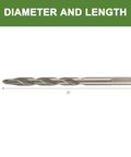 Masonry drill bit 7/16 in x 6 in, carbide-tipped, side view