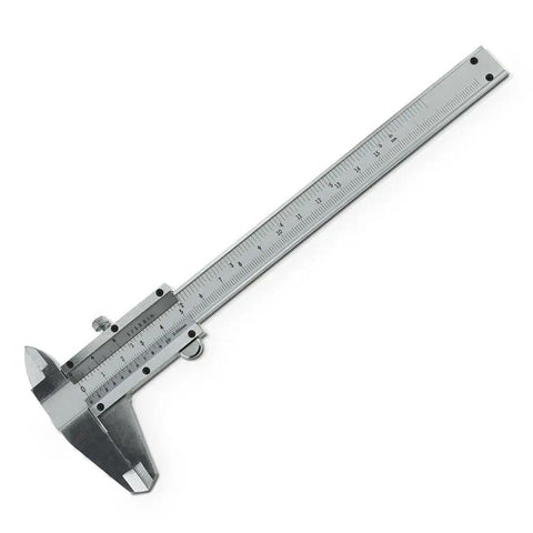 Pro Grade Six Inch Stainless Steel Caliper for Inside Outside Depth and Step Measurements, Four Way Measuring Tool on white background