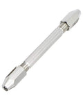 Double End Pin Vise Drill Tool 0-3.1mm Manual Gimlet Hand Drill silver steel, 10.3 cm, reversible holders