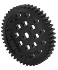 Metal 45T Mod 0.8 Spur Gear Upgrade For TRX 4 And TRX 6 RC Crawlers, tough alloy gear, side view showing gear teeth and holes