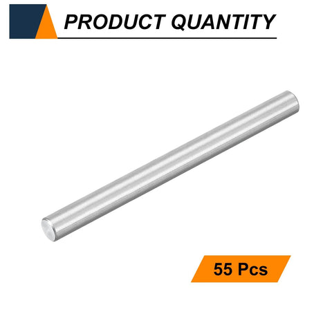 55 Pcs M3 Dowel Pins 3mm By 35mm 304 Stainless Steel Cylindrical Shelf Support Pegs For Metal Devices Wood Furniture DIY Installation