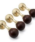 Gold Pendant Knobs Set 12 Pack for Cabinets and Furniture, Heavy Duty Zinc Alloy With Wood Ball, Vintage Dresser Drawer Pulls