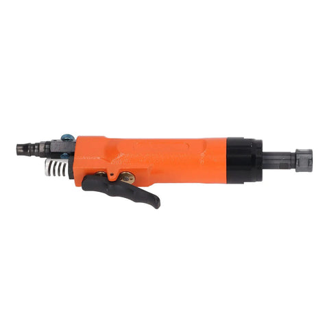 High Performance Pneumatic Air Die Grinder With Speed Control And 6mm Collet For Precision Metal Engraving and Wood Carving At 3000 RPM in orange color with throttle.