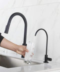 Matte Black Drinking Water Faucet for Home RO Filtration System Non Air Gap Kitchen Water Purifier Faucet Lead Free 304 Stainless Steel in use