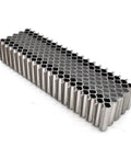 Corrugated W Fastener Staples 1 Inch Crown Five Eighths Inch Long 25 Gauge 1000 Pack stack on white background
