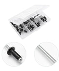 120 Piece Black Aluminum Blind Rivet Kit With M2.4 M3.2 M4 Sizes, Smooth Burr Free Rivets, Easy Install Fasteners in plastic case
