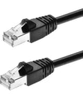 Cat6A Ethernet Patch Cable RJ45 Shielded STP with 550 MHz bandwidth and pure bare copper core for ultra-fast network, 10 ft, black