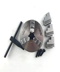 High-Performance K11-80 Metal Lathe Chuck, 80mm 3-Jaw Scroll Design For Mini Mills And Woodworking Tools, Hardened Steel Jaws With Up To 4000 Rpm Stability with wrench and replacement teeth.