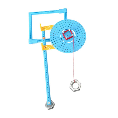Pendulum Physics Kit For Kids And Teens, Hands On STEM Toy Set with blue and yellow components displaying motion and energy concepts
