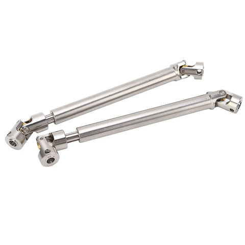 2 Pack Stainless Steel M4 RC Drive Shaft Set For 1/10 Scale Crawlers With Universal Brass Ball Ends And Six Tooth Spline