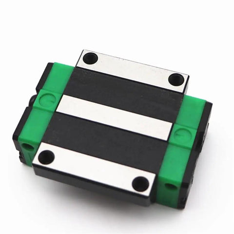 Top view of HGW25CC Bearing Block Slider for HGR15 Linear Rail Guideway with black and green design suitable for CNC parts