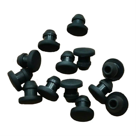 10 Piece Silicone Rubber Snap On Hole Plugs With O Ring Set Assorted Black White Transparent Caps For Pipes Machinery Auto Food Processing Temperature Range Minus 40C To 250C Pro Grade Tough Seals Kit, black plugs