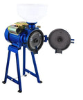 2200W Heavy Duty Electric Mill Grinder For Commercial Use with funnel, open side view, rust resistant stainless steel shell.