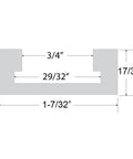 32 Inch Anodized Aluminum T Slot Track For Rock Solid Woodworking Jigs And Fixtures, detailed dimensions illustration.