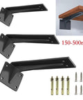 Beefy Heavy Duty Shelf Brackets 150 To 500mm Black Steel L Shaped Wall Mount For Shelves with screws included