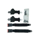 Universal Golf Cart Seat Belt Kit Restraint System Heavy Duty Adjustable Safety Harness Built To Last For Golf Carts And UTVs Easy Install With Basic Tools Included Black, showing black seat belts and installation tools.