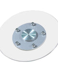 Lazy Susan Turntable Bearing For Large Round Dining Tables, Super Sturdy Tempered Glass Rotating Tray, Silver Base